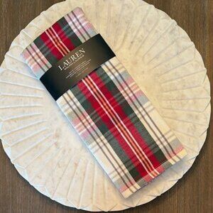 Ralph Lauren Multi Colored Tartan Plaid Christmas Kitchen Dish Towels Set of 2